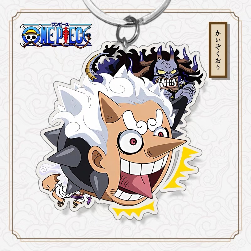 Anime one piece nika monkey d. Luffy gear 5 anime acrylic mặt dây chuyền keychain keyring collection quà tặng cosplay
