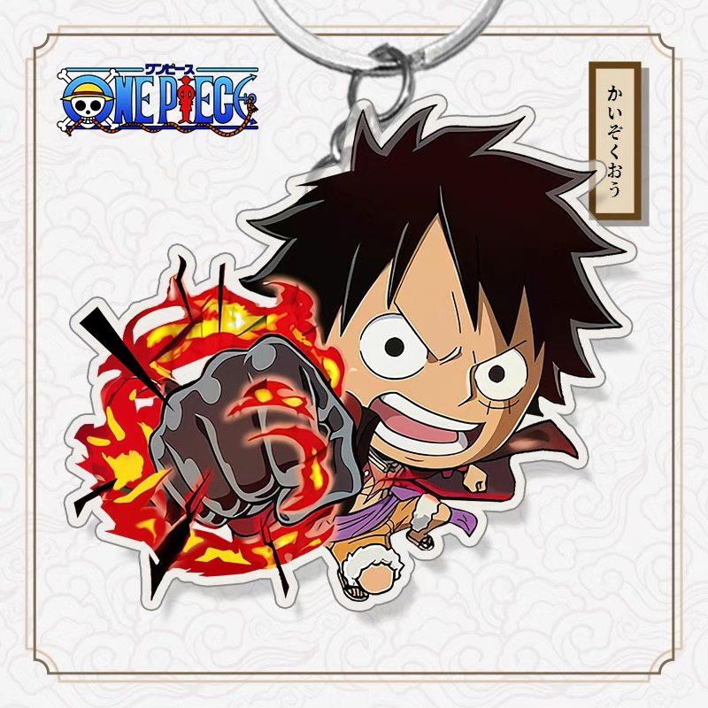 Anime one piece nika monkey d. Luffy gear 5 anime acrylic mặt dây chuyền keychain keyring collection quà tặng cosplay