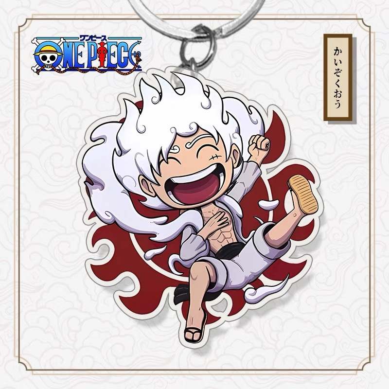 Anime one piece nika monkey d. Luffy gear 5 anime acrylic mặt dây chuyền keychain keyring collection quà tặng cosplay