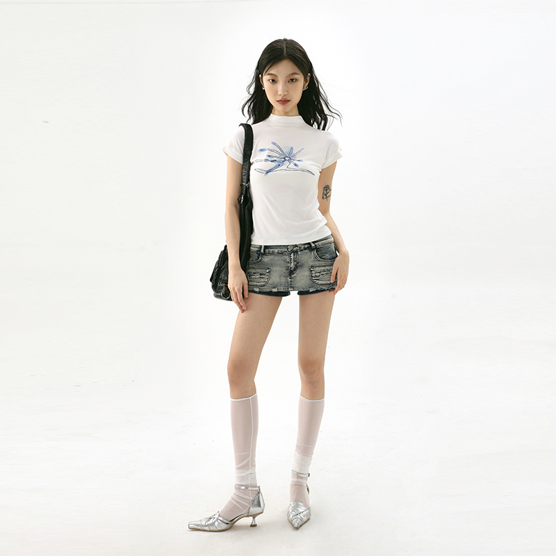 Seraphine áo croptop Áo Thun nữ baby tee Thiết kế ít eo slim hottie 2023 NEW JUL1 | BigBuy360 - bigbuy360.vn