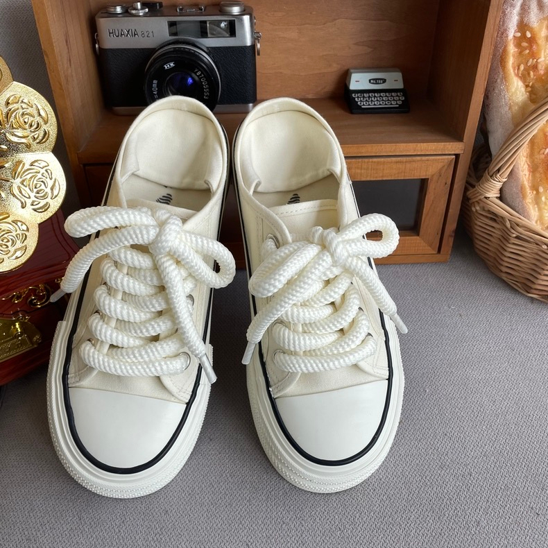Giày Lười Đế Dày Bằng Vải Canvas Mẫu Mới 2023 Thời Trang Mùa Hè Dành Cho Bạn Nữ