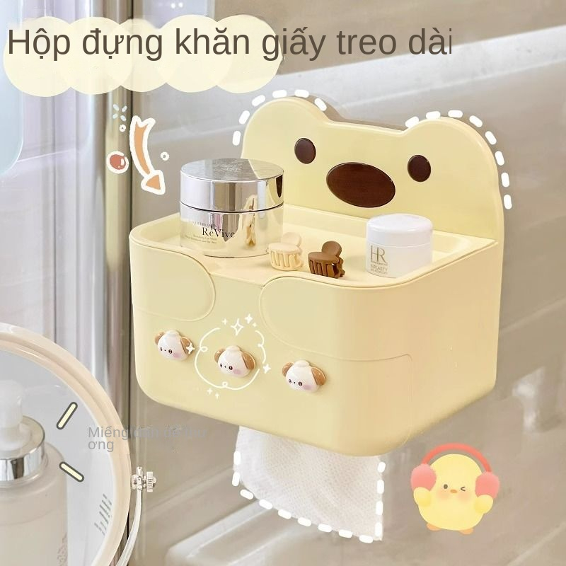 Phòng tắm treo tường-hộp đựng khăn giấy thủng-miễn phí nhà vệ sinh giá đỡ hộp giấy dễ thương hộp lưu trữ kệ treo tường