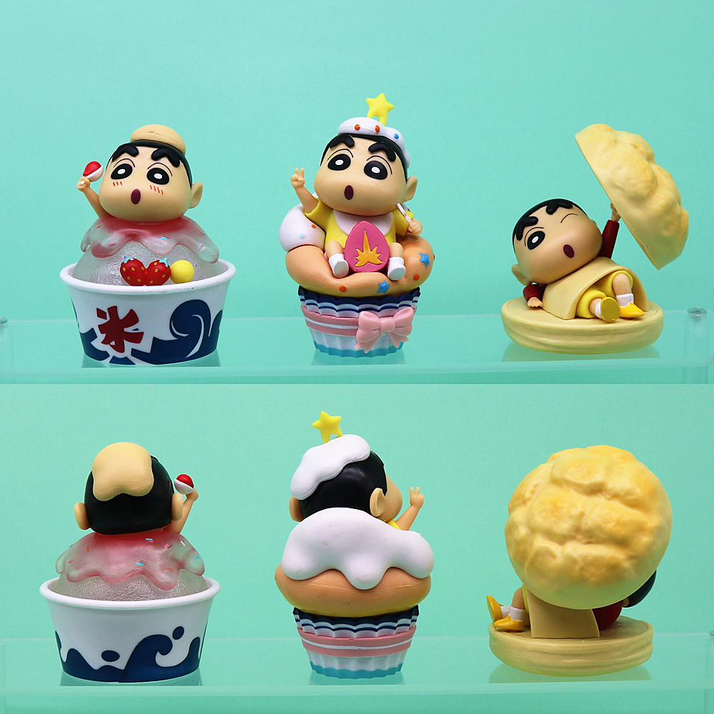 6 cái / bộ 8-10 cm anime crayon shin-chan hình nohara shinnosuke hamburg tráng miệng phim hoạt hình q phiên bản pvc hình hành động mô hình búp bê đồ chơi trẻ em quà tặng