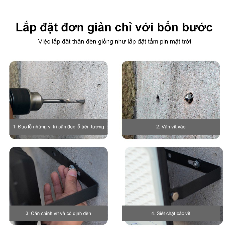 Đèn năng lượng mặt trời 400W Chống nước IP67  nâng cấp độ sáng đèn pha led ngoài trời Siêu sáng và không thấm nước