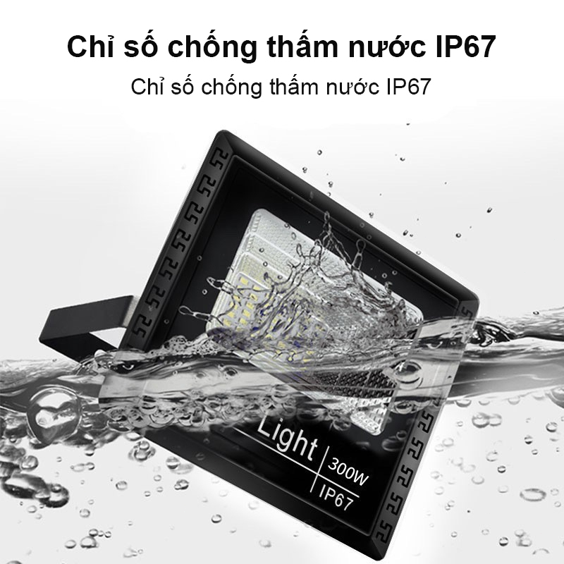 Đèn năng lượng mặt trời 400W Chống nước IP67  nâng cấp độ sáng đèn pha led ngoài trời Siêu sáng và không thấm nước