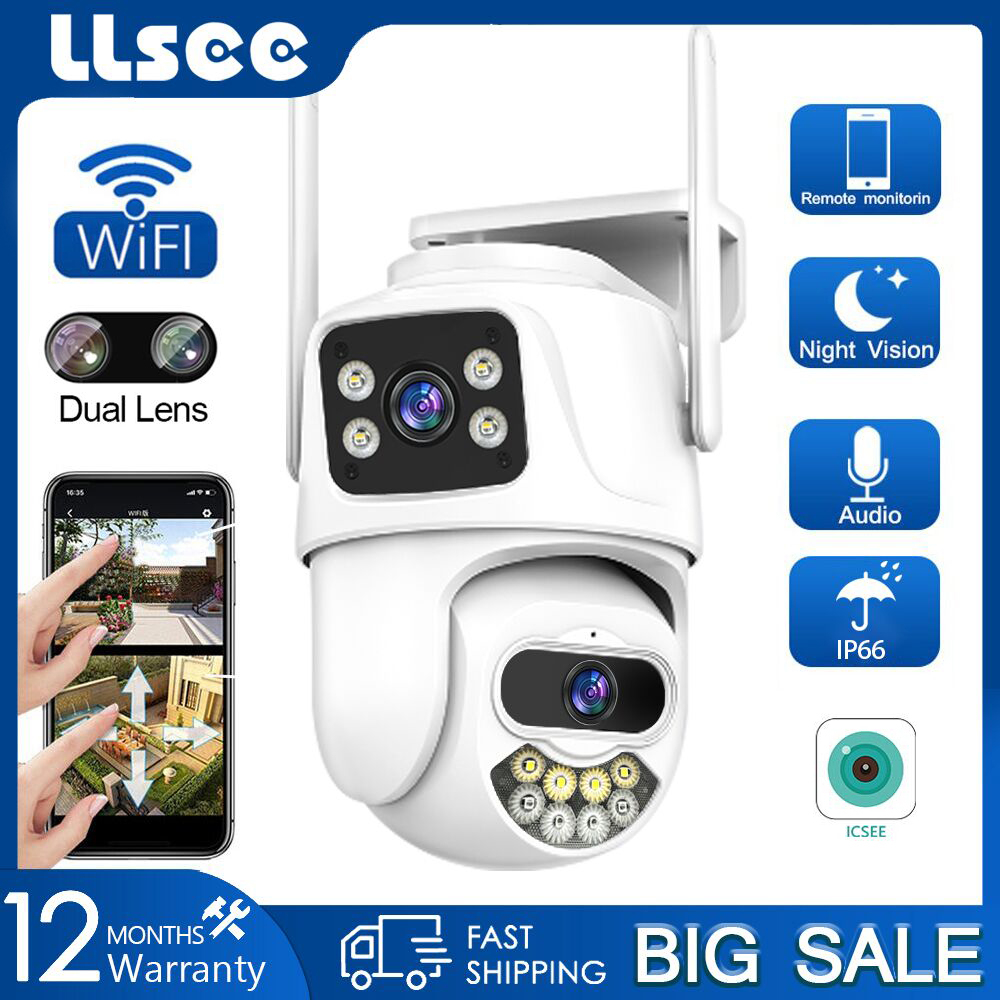 LLSEE icsee 4K 8MP camera 2 mắt wifi không dây ngoài trời camera 360 độ xoay theo dõi di động đầy màu sắc tầm nhìn ban đêm liên lạc hai chiều