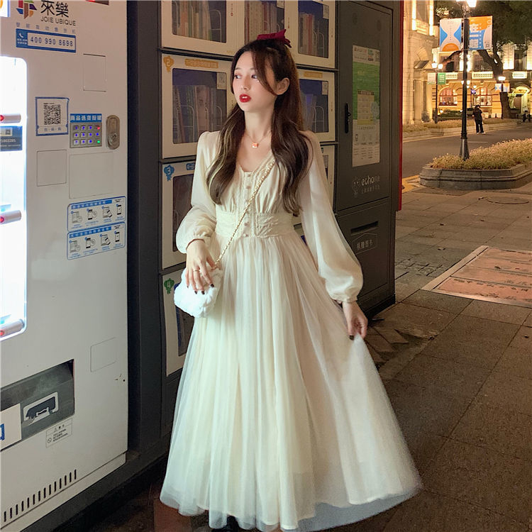 Đầm Lưới Dáng Ôm Dài Qua Gối Phong Cách retro Pháp Thời Trang Mùa Xuân 2023