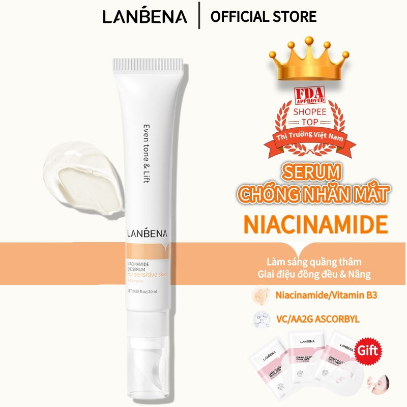 Kem Dưỡng Mắt Lanbena Niacinamide Làm Sáng Quầng Giảm Thâm Mắt Bọng Làm Săn Chắc Serum Dưỡng Da Vùng Mắt (20ml)