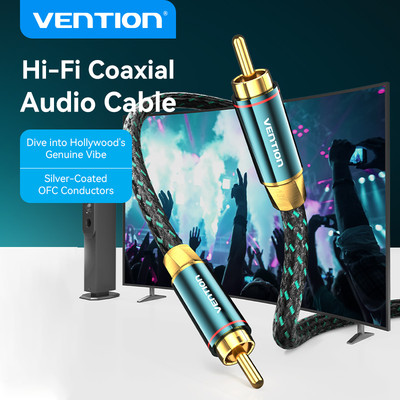 Vention Đề cập đến rca nam sang nam cáp âm thanh đồng trục cáp video âm thanh nổi loại kim loại cáp đồng trục cho bộ khuếch đại tv dvd