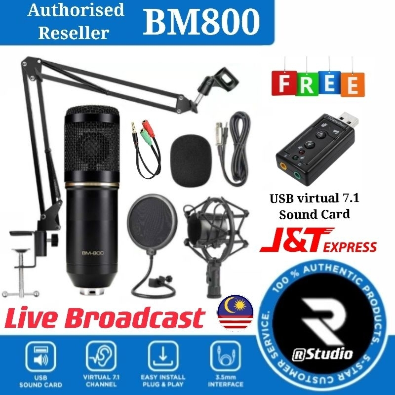 Bộ mic Thu Âm bm800 Chuyên Nghiệp Chất Lượng Cao Micrô ghi âm có thể điều chỉnh