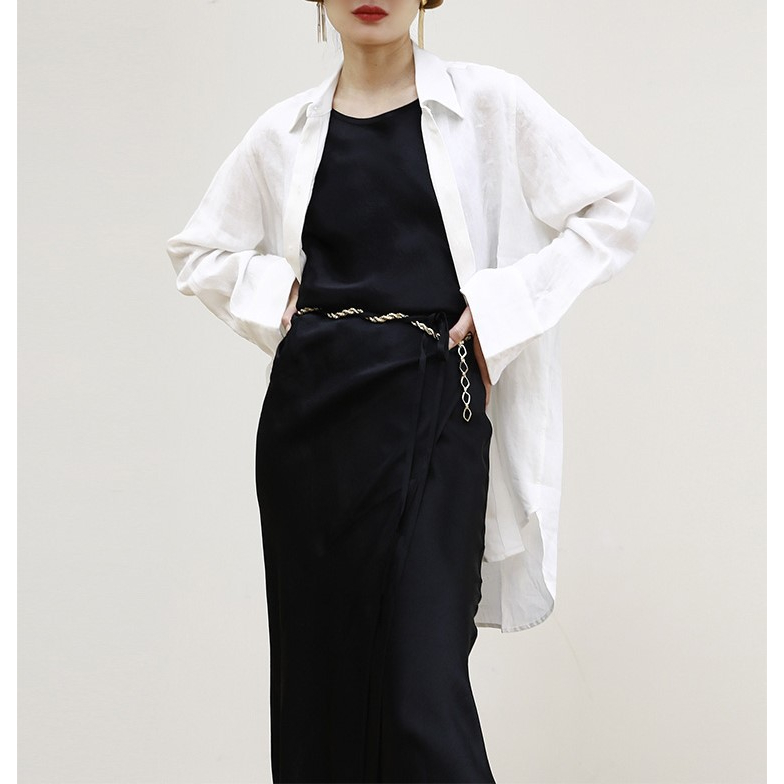 Đầm Satin Dáng Dài Xẻ Tà Thời Trang Mùa Hè 2023 Quyến Rũ Cho Nữ