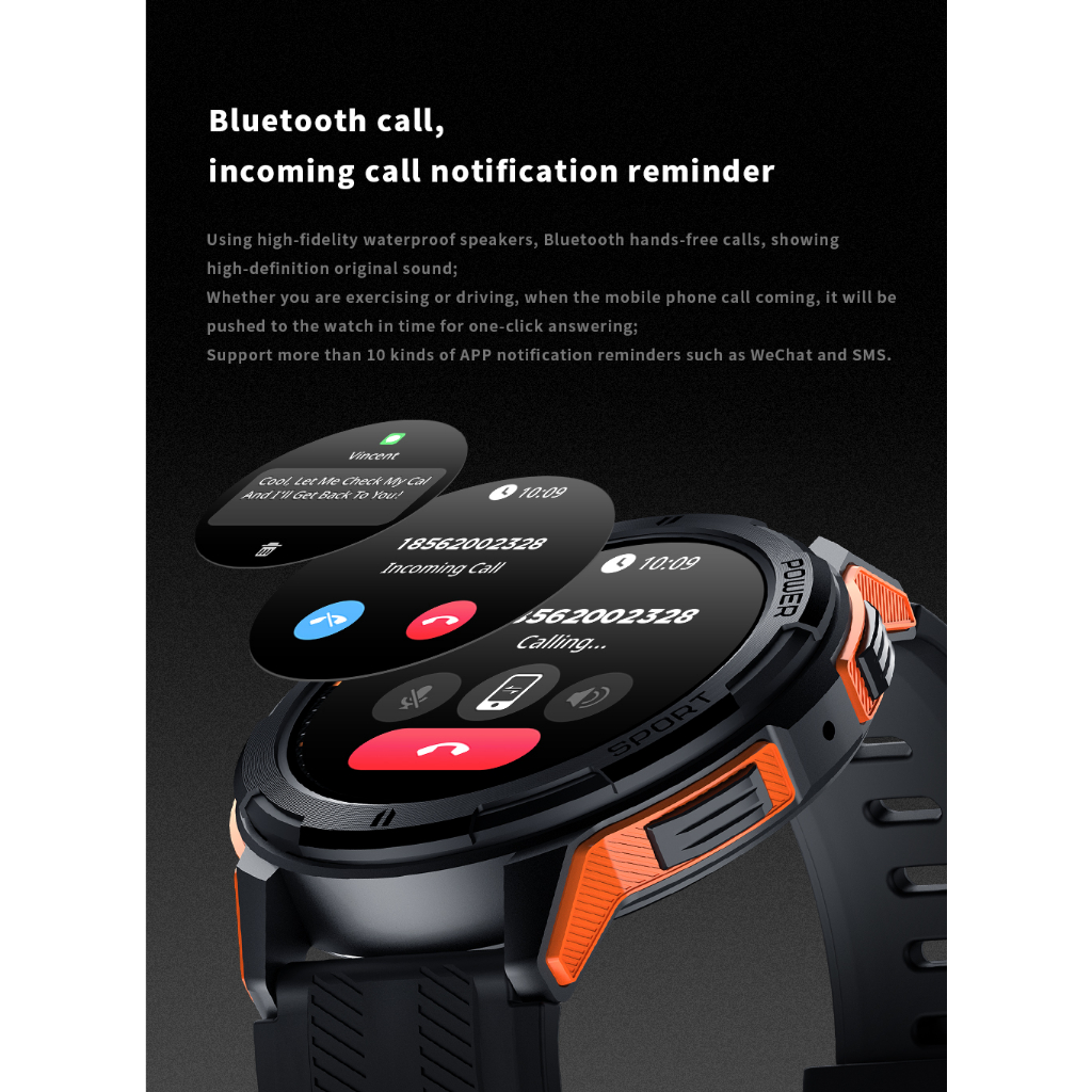 Skmei Đồng Hồ Thông Minh c25 Màn Hình hd 466 * 466 Theo Dõi Nhịp Tim Chống Thấm Nước