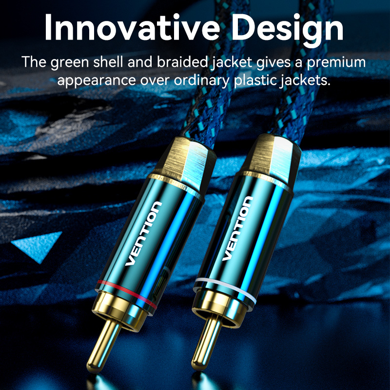 Dây cáp âm thanh VENTION 2 đầu cắm Rca sang 2 đầu cắm Rca bằng nylon cho hệ thống âm thanh/TV/xe hơi