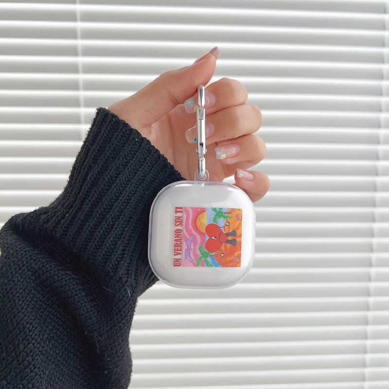 Đối với Samsung Galaxy Buds Live / Buds FE Transparent Fashion Earphone Cover cho Samsung Buds 2 Pro mềm TPU Bảo vệ Vỏ bảo vệ có móc cho Samsung Buds2 Pro