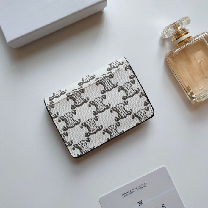 Celine original authentic the latest TRIOMPHE logo printed card bag