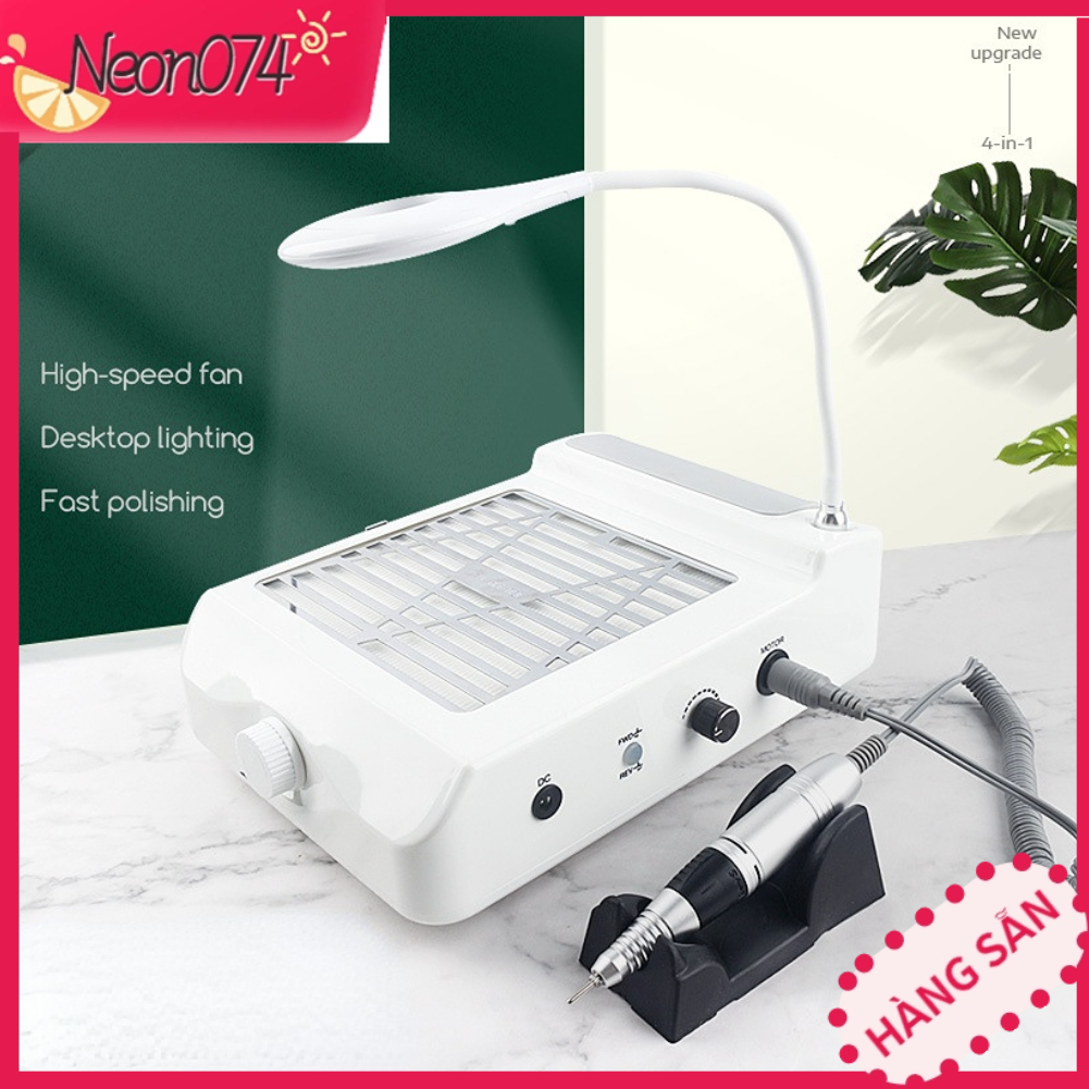 Máy hút bụi nail, máy mài móng - 4 Trong 1 Kèm Hút Bụi Và Đèn LED 100‑240V - Neon074