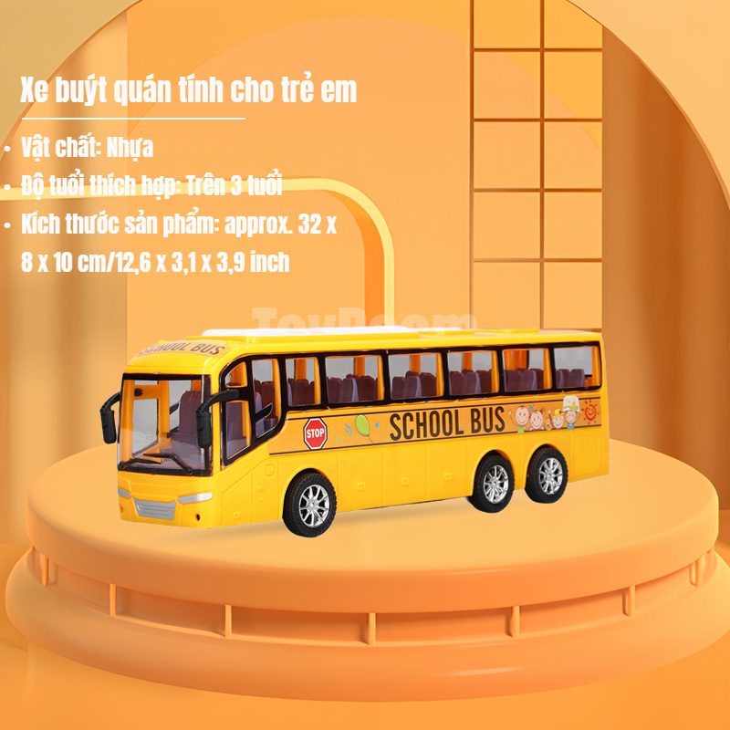 Có thể bán buôn Mô Hình Xe Buýt Mini Đồ Chơi Phỏng Cao Chi Tiết Tinh Tế Màu Vàng Quán Tính Cho Trẻ Em Trên 3 Tuổi Trang Trí Nhà Quà Tặng ToyRoom Hàng giao ngay