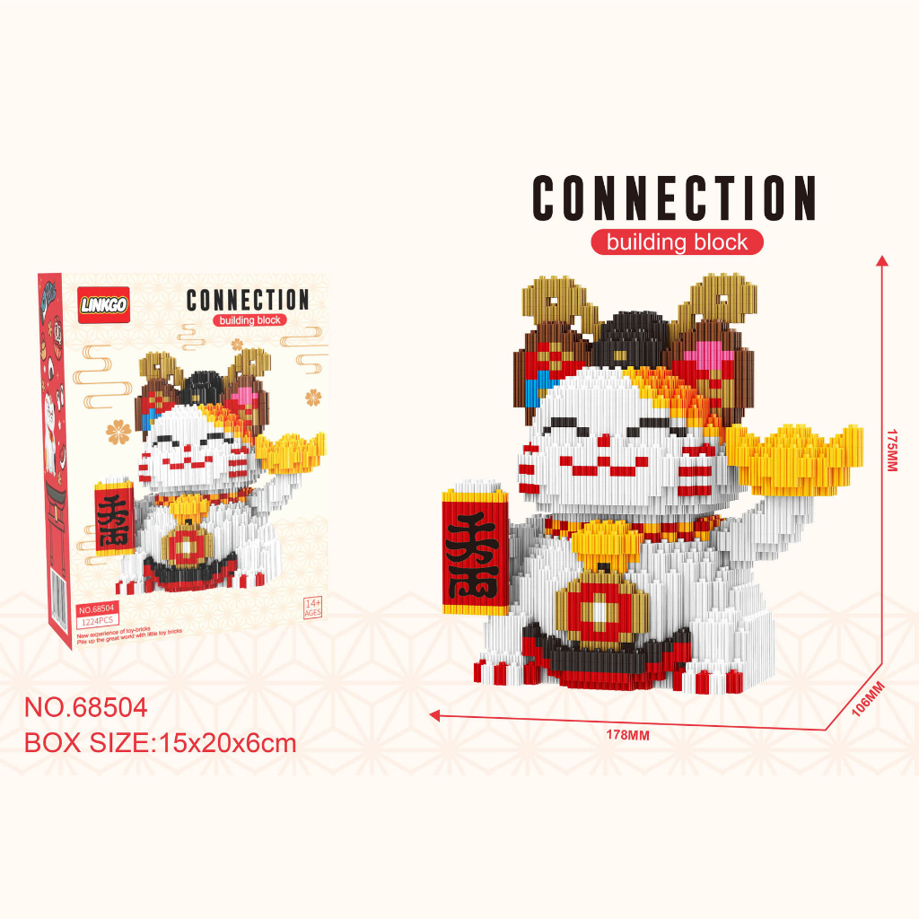 Đồ Chơi Lắp Ráp Hình Chú Mèo May Mắn 3d Dễ Thương