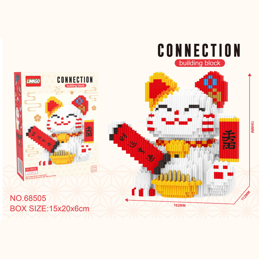 Đồ Chơi Lắp Ráp Hình Chú Mèo May Mắn 3d Dễ Thương