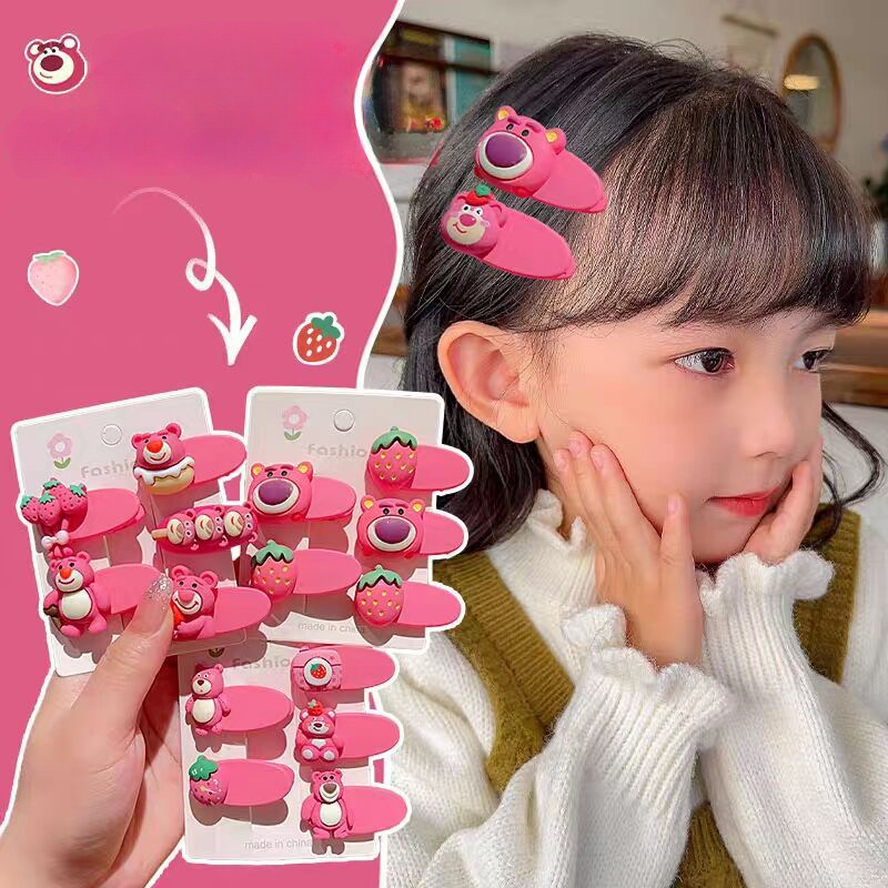 Dây buộc tóc cho trẻ em dễ thương dây buộc tóc hình gấu dâu dây thun cô gái