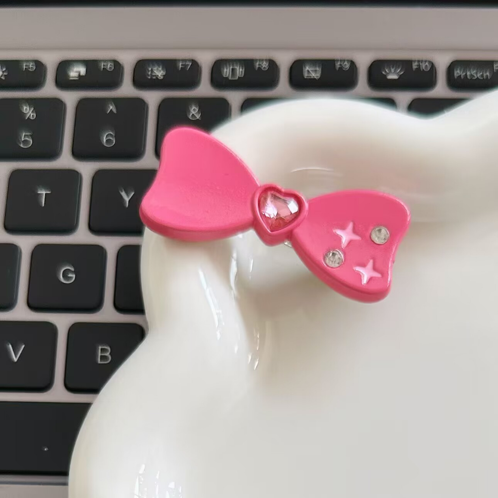 Dễ Thương Kẹp Tóc Hình Nơ Pha Lê Trái Tim Màu Kẹo / Đen / Hồng Xinh Xắn Cho Nữ