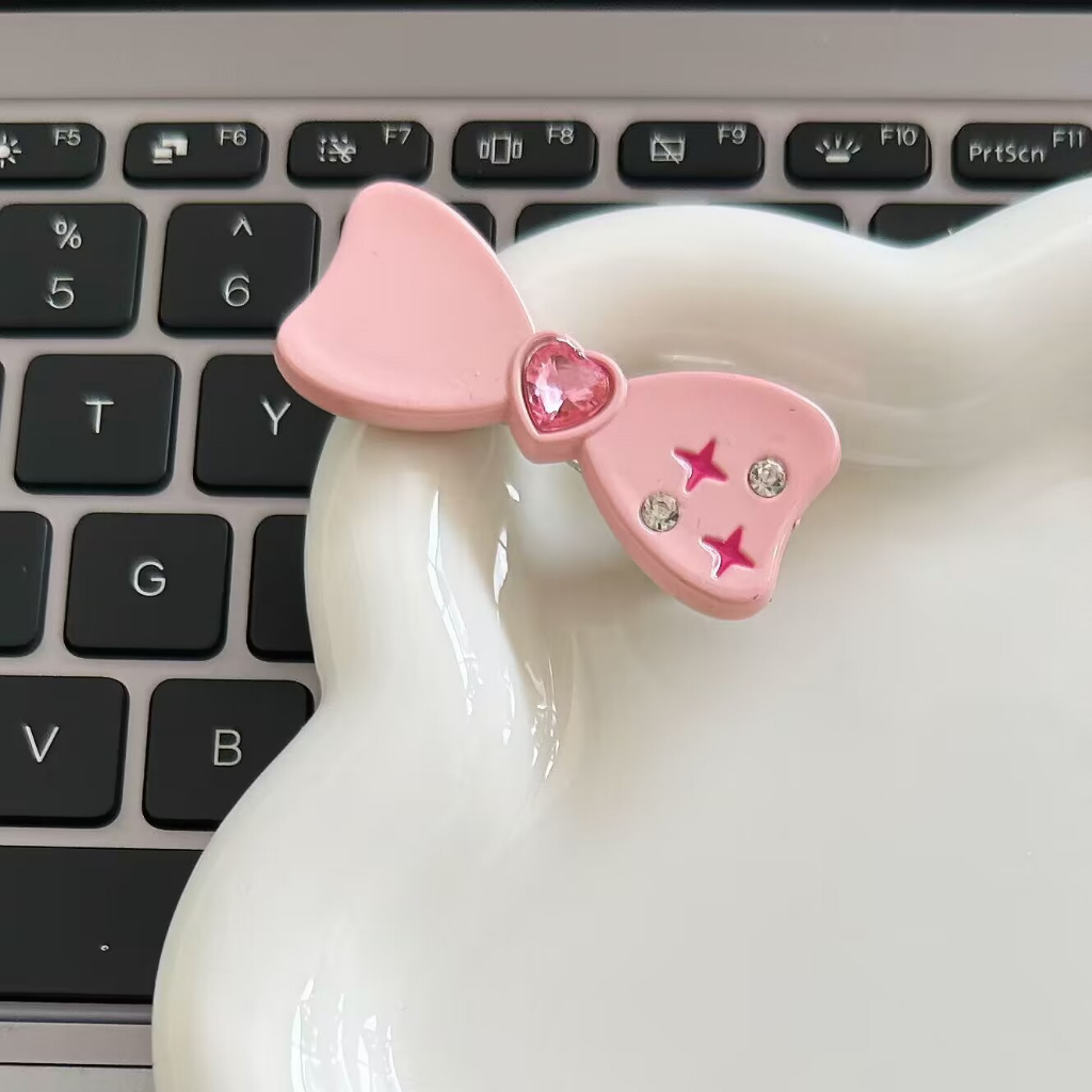Dễ Thương Kẹp Tóc Hình Nơ Pha Lê Trái Tim Màu Kẹo / Đen / Hồng Xinh Xắn Cho Nữ