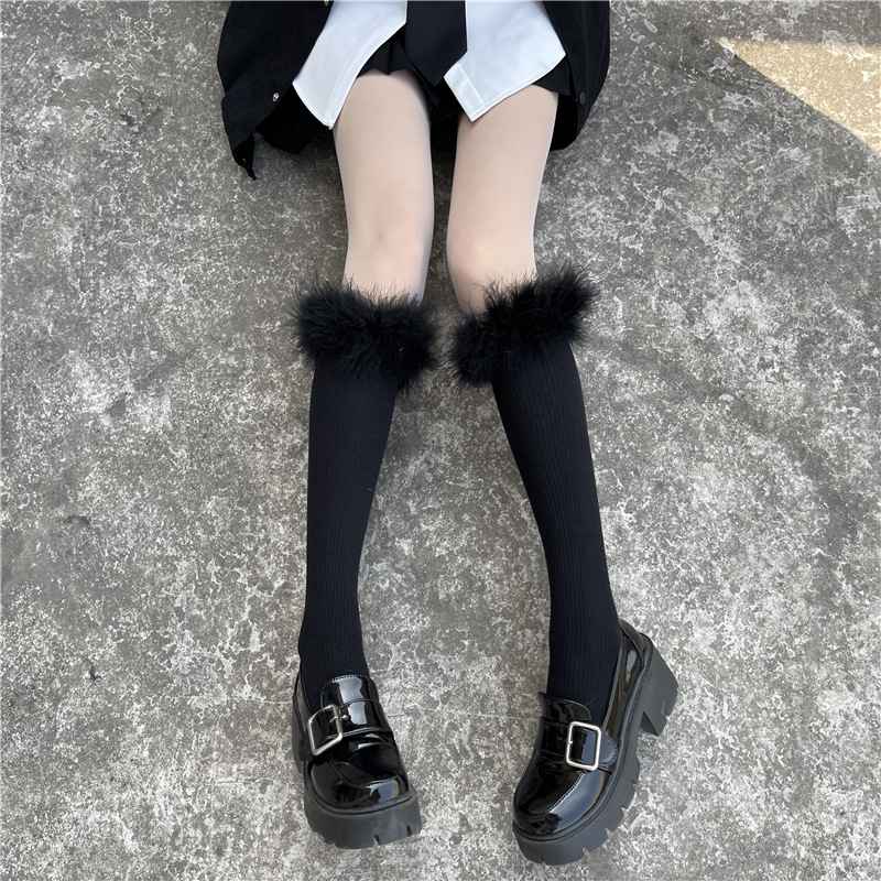 FHYL Trực Tuyến Vớ Lông Nhung Mỏng Màu Trắng Phối Ren Đa Ứng Dụng Màu Sắc jk lolita Học Viện Thoáng Khí Phong Cách Nhật Bản mary jane Cho Nữ