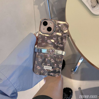 Sang Trọng Ốp Điện Thoại Mềm Mạ Bạc Chống Sốc Hình Hoa Nơ 3d Cho iphone 14 11 12 13 pro max 14pro
