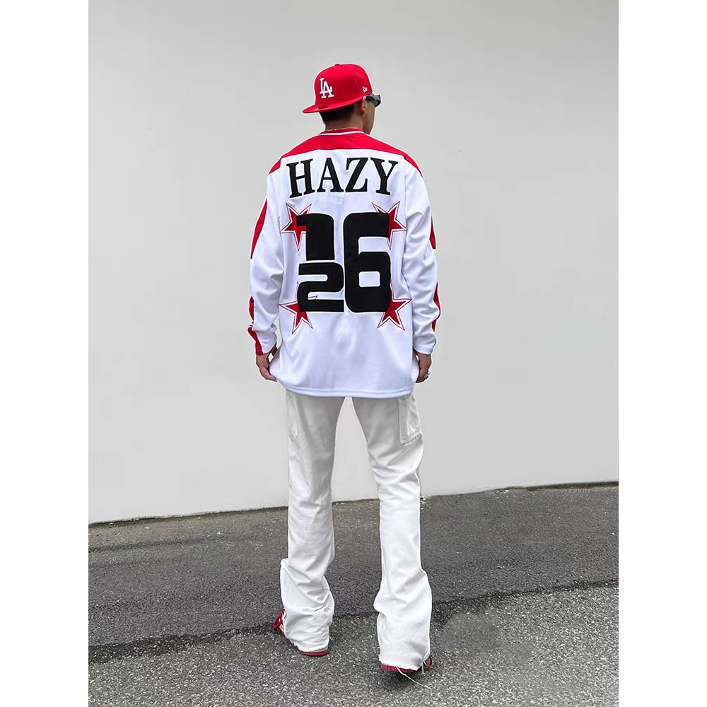 Vòng Cổ Phong Cách vintage Cho Nữ| Áo Thun Bóng Chày Tay Dài In Chữ Phong Cách Đường Phố Mỹ Thời Trang Cho Nam Và Nữ