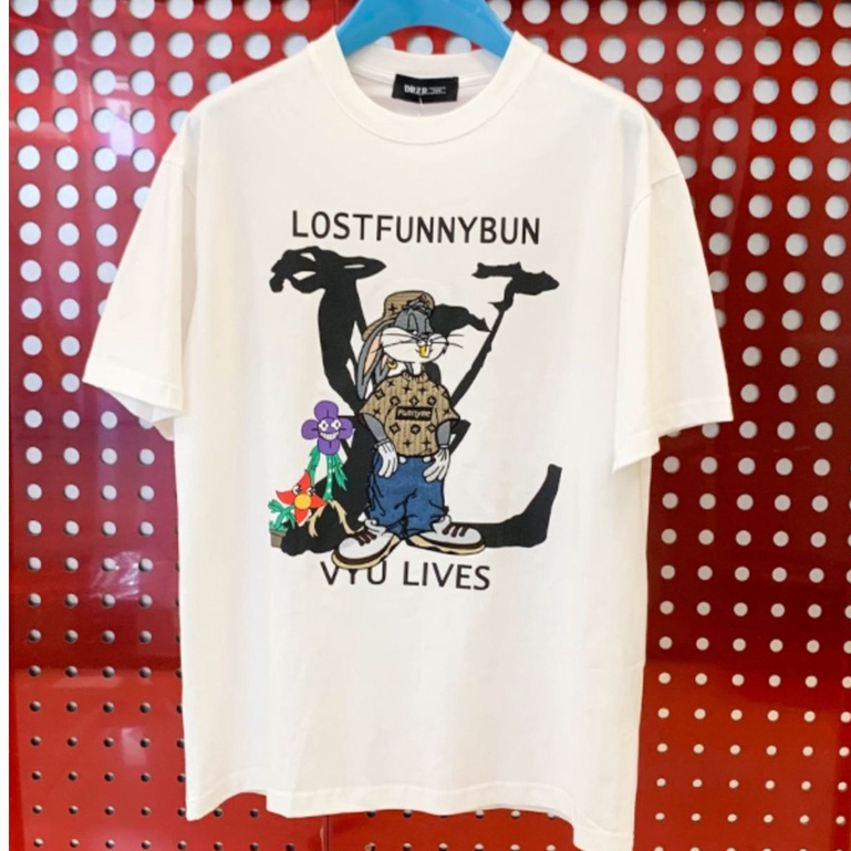 Áo Thun cotton Trơn Cổ Tròn Ngắn Tay In Hình Thỏ Hoạt Hình Thời Trang Chất Lượng Cao Cho Nam Và Nữ