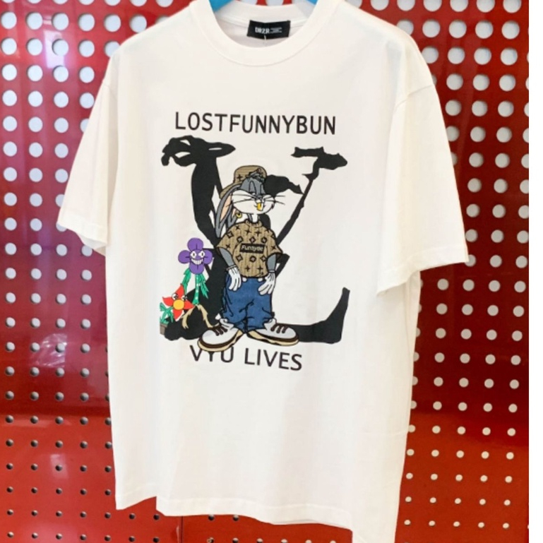 Áo Thun cotton Trơn Cổ Tròn Ngắn Tay In Hình Thỏ Hoạt Hình Thời Trang Chất Lượng Cao Cho Nam Và Nữ