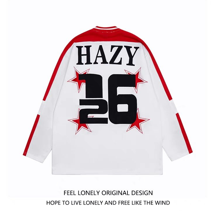 Vòng Cổ Phong Cách vintage Cho Nữ| Áo Thun Bóng Chày Tay Dài In Chữ Phong Cách Đường Phố Mỹ Thời Trang Cho Nam Và Nữ