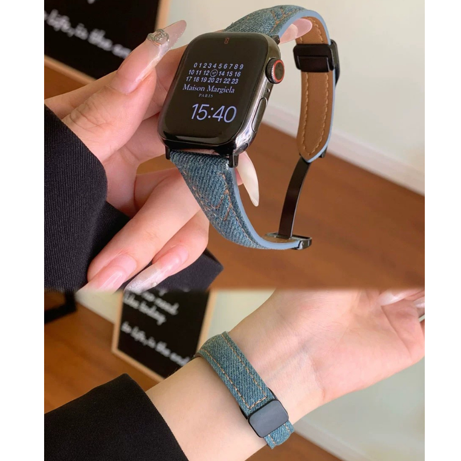 Luxur retro cowboy strap cho iwatch band series 8 7 6 5 6 se 3 magnetic attraction cho iwatch 49mm 45mm 38mm 40mm 41mm 42mm 44mm
