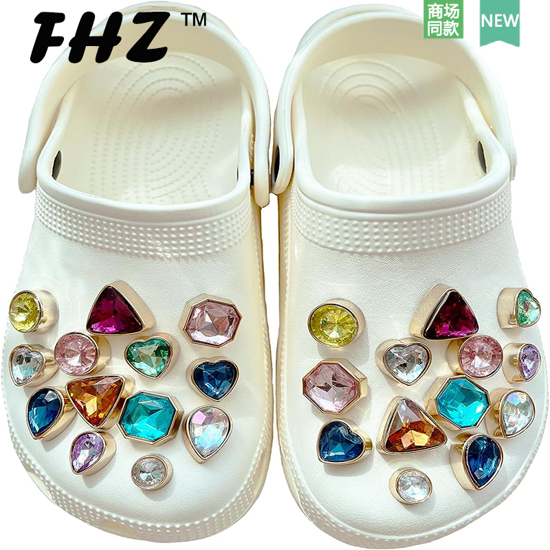 Giày Thể Thao Fhzz Fhzz Thiết Kế Năng Động Hợp Thời TrangTM Crocs Set 26 Phụ Kiện Đá Pha Lê Trang Trí Giày diy Cho Nam Nữ