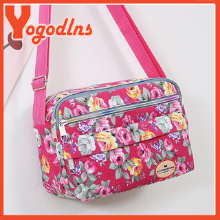 Yogodlns In Hoa Nữ Túi Đeo Ngang Vải Vintage Nhiều Lớp Chống Thấm Nước Túi Đeo Vai