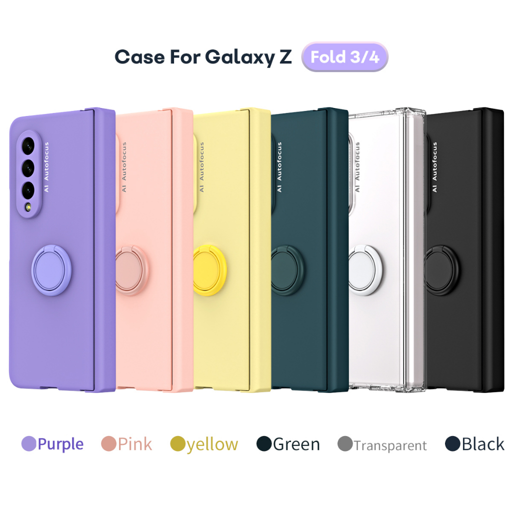 Ốp Bao Da Điện Thoại Siêu Mỏng Có Nhẫn Gài Cho samsung galaxy z fold 5 3 4 2 fold5 fold4 fold3 fold2