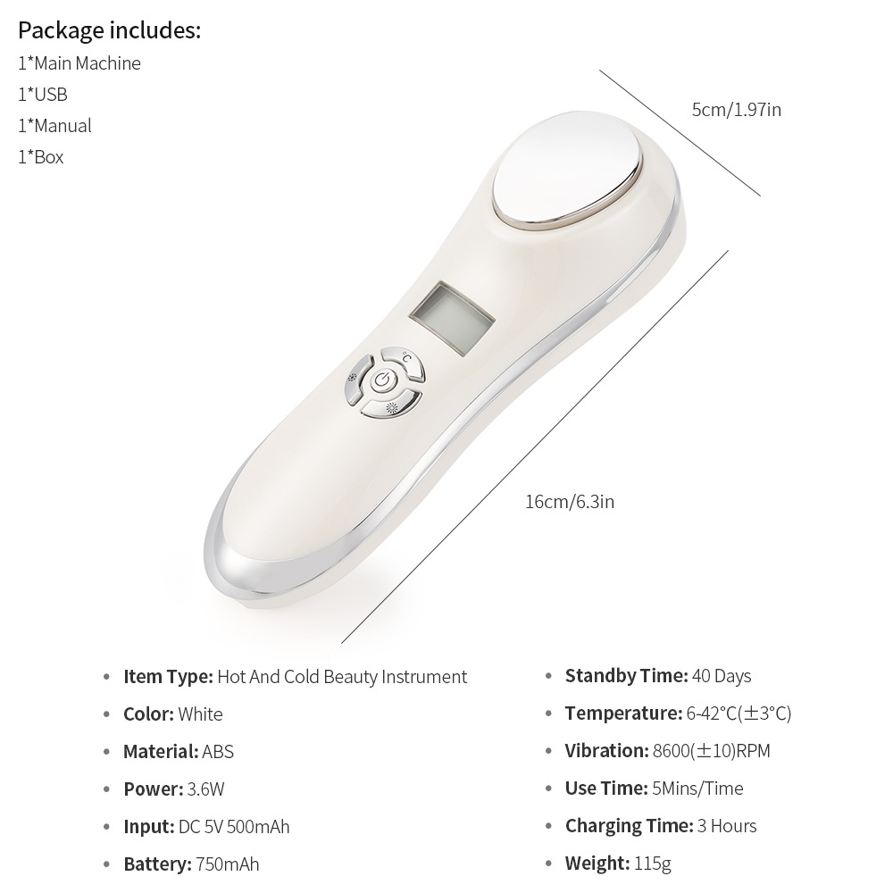Máy rung FOREVERLILY massage nâng cơ mặt 5 trong 1 ion EMS đèn LED RF photon trẻ hóa làn da