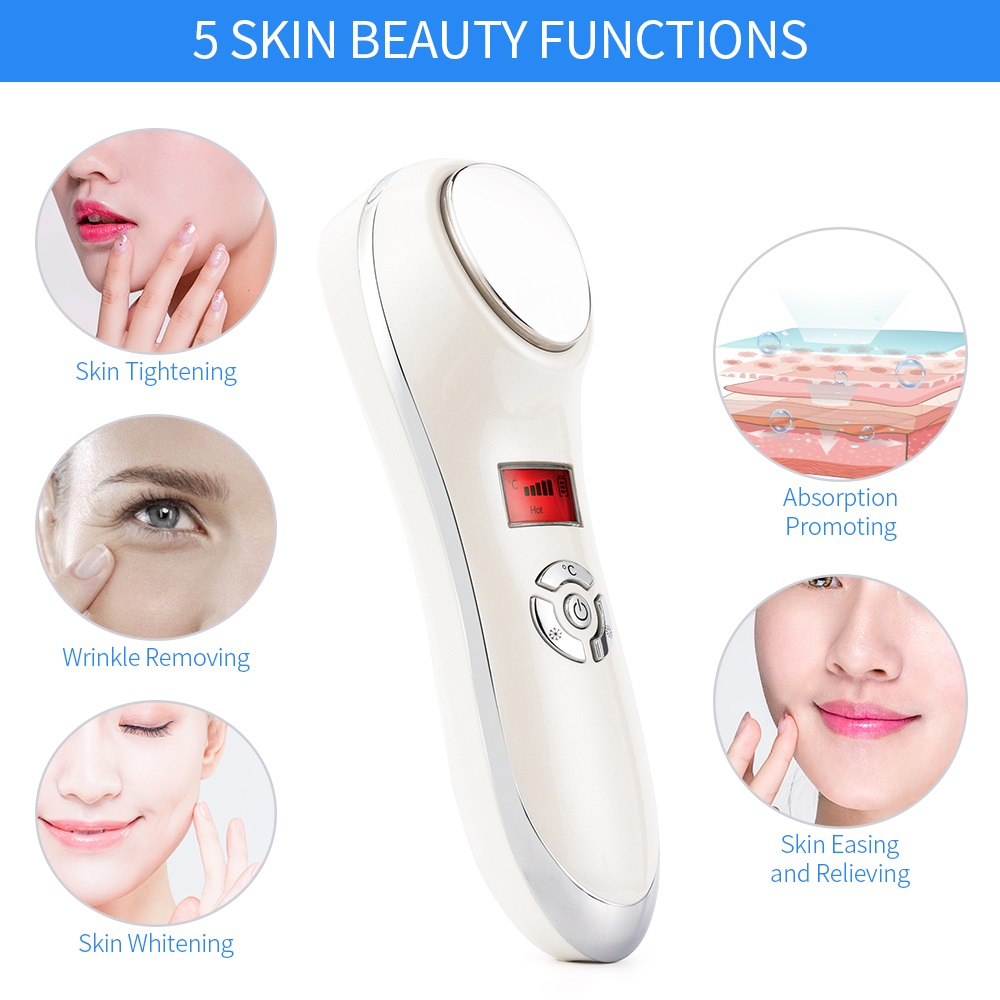 Máy rung FOREVERLILY massage nâng cơ mặt 5 trong 1 ion EMS đèn LED RF photon trẻ hóa làn da