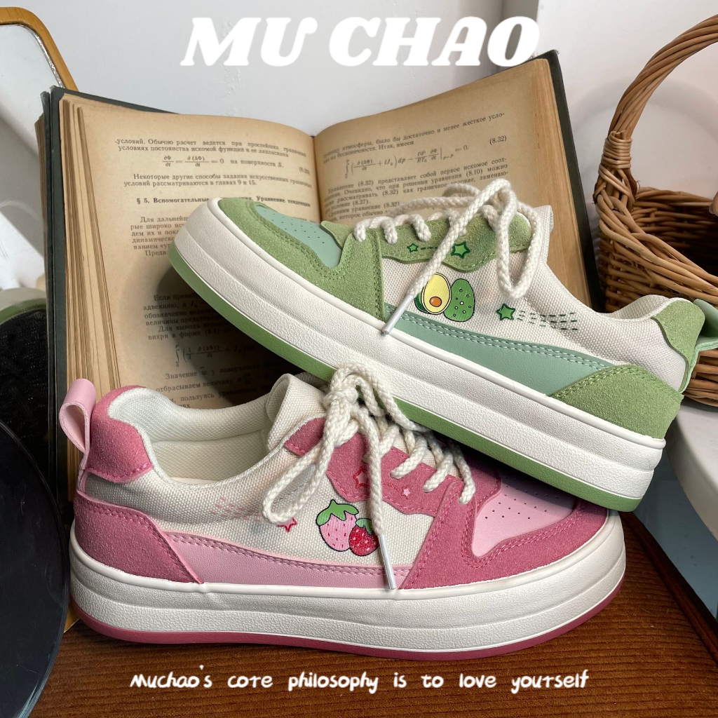 MUCHAO Giày Thể Thao Dệt Kim Phong Cách Hàn Quốc Thời Trang Cho Nữ