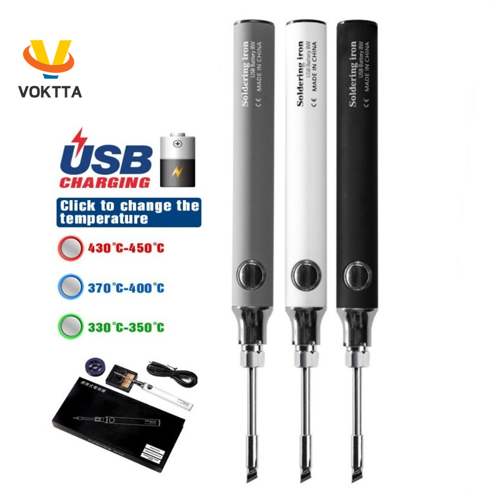 Mỏ hàn điện Voktta 5V 8W lõi gốm có thể điều chỉnh nhiệt độ kèm sạc USB tiện dụng cao cấp