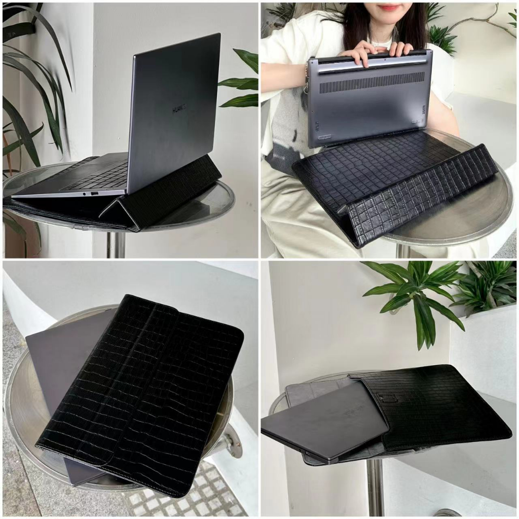 Túi Đựng Laptop Da PU Đế Laptop Đa Năng 2in1 Tương Thích Với Laptop 13/13.3/14/15 Inch