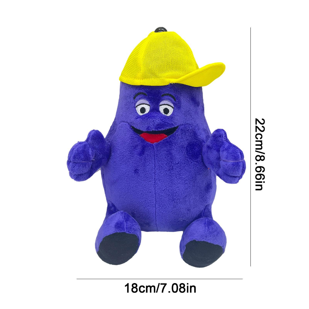 Đồ chơi nhồi bông mcdonald's Grimace Shake Yellow Hat 22cm