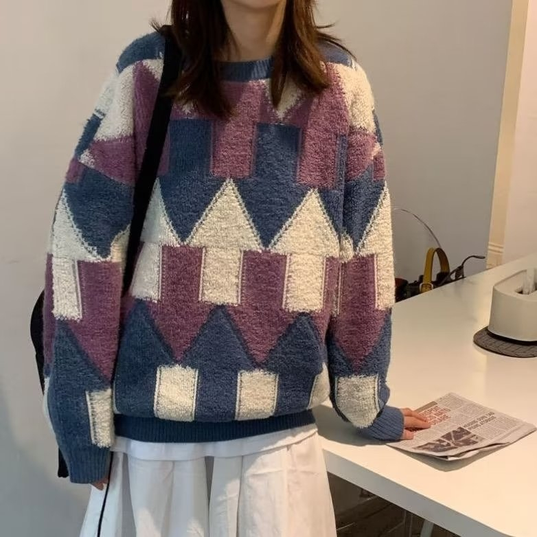 Áo Len Tay Dài Cổ Tròn Thời Trang Phong Cách hong kong Cho Nam