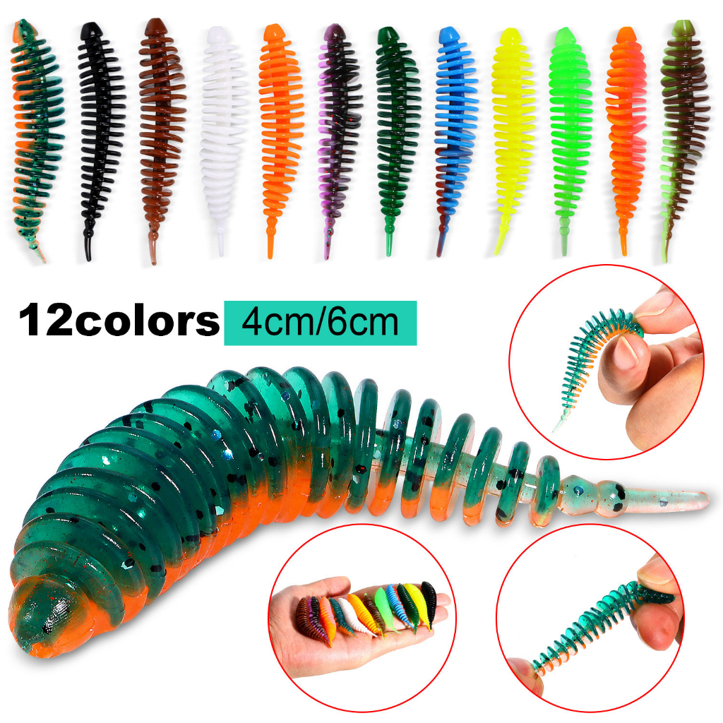 Set 12 mồi câu cá giả SOUGAYILANG mềm tiện lợi 4cm/ 6cm