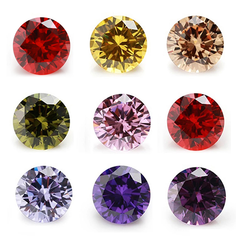 Đá Cam / Hồng / Xanh Lá / Sâm Panh Hình Tròn Cỡ 4.0~8.0mm 5a Dùng Làm Trang Sức