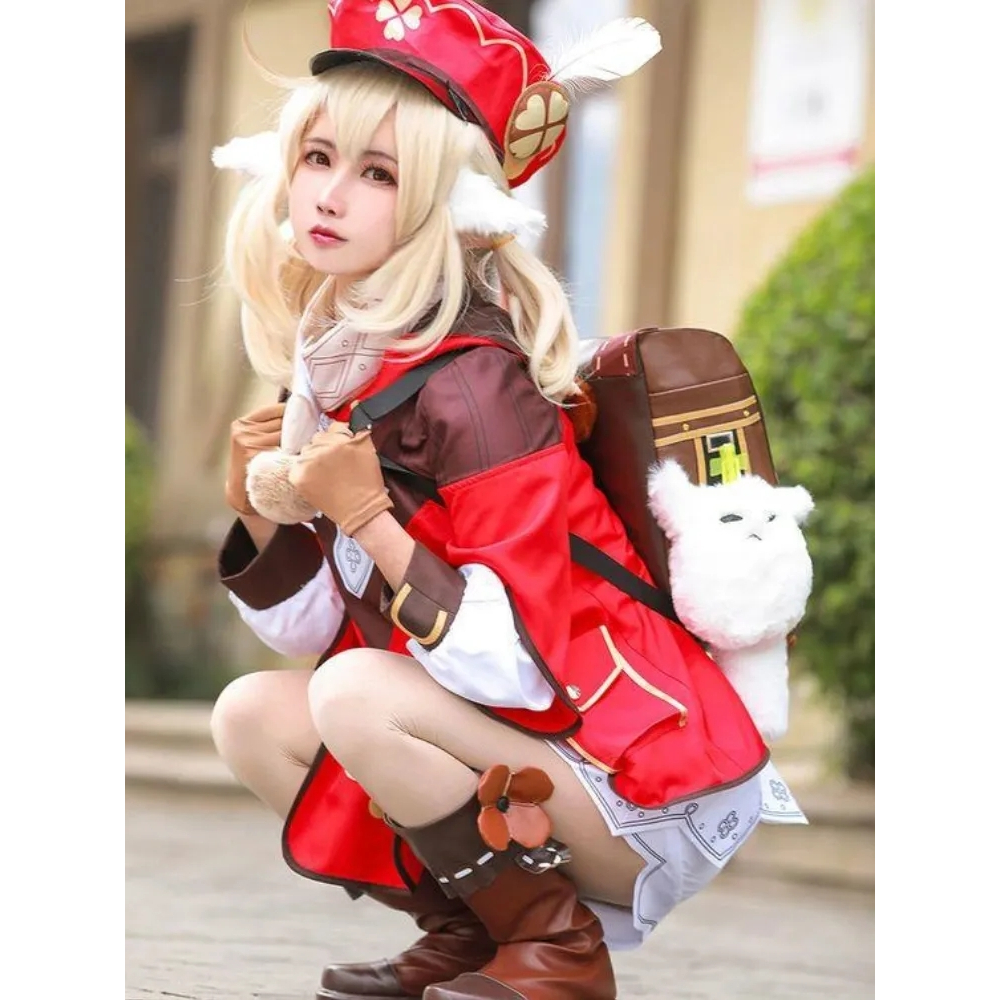 Genshin Đầm Đỏ cosplay Nhân Vật game klee Dễ Thương Cho Người Lớn Và Trẻ Em
