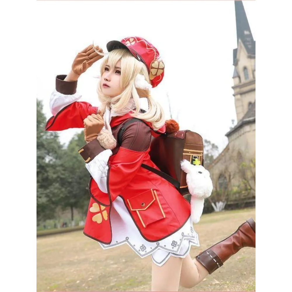 Genshin Đầm Đỏ cosplay Nhân Vật game klee Dễ Thương Cho Người Lớn Và Trẻ Em