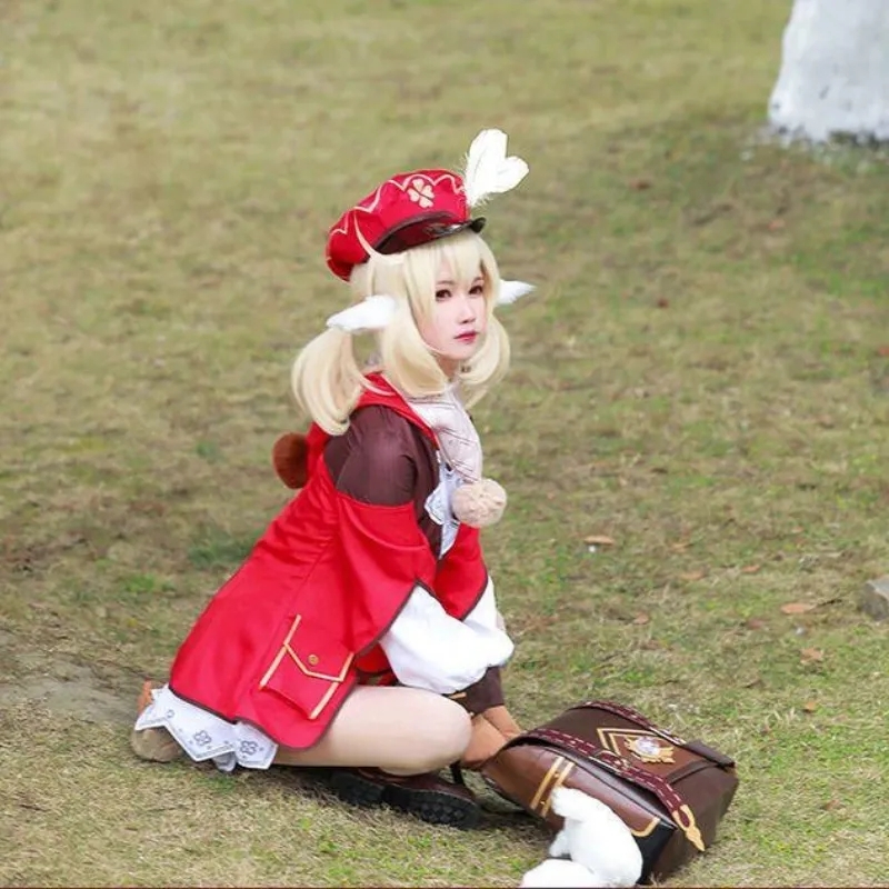Genshin Đầm Đỏ cosplay Nhân Vật game klee Dễ Thương Cho Người Lớn Và Trẻ Em