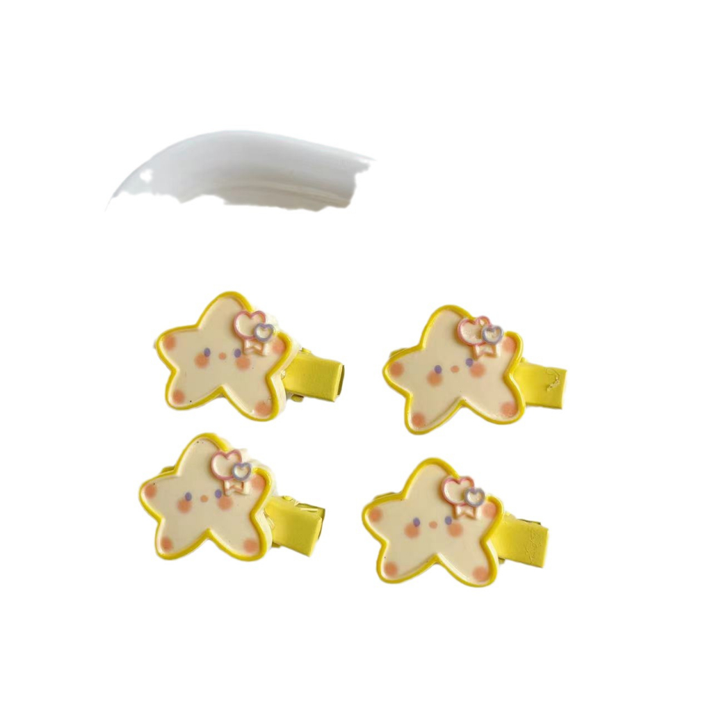 Dễ Thương Kẹp Tóc Hình Sao Biển / Trái Tim / Kẹp Tóc Màu Vàng Kem Phong Cách Nhật Bản Giảm Giá 1k