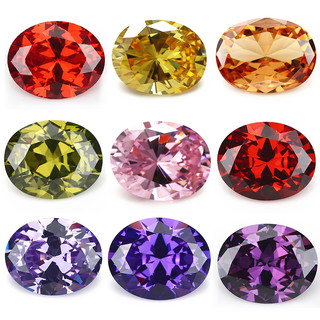 Đá oval màu hồng / xanh lá / vàng / sâm panh / sâm panh / sâm panh kích thước 4x6~8x10mm 5a dùng làm trang sức